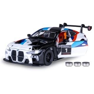BMW M4 GT3 Diecast 1:32 bílé včetně baterií